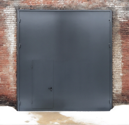 Темно-серые противопожарные ворота Темно-серые противопожарные ворота